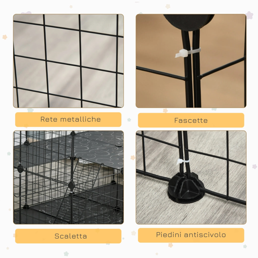 Recinto per Conigli ¨C Minimal ¨C Nero 175x105x70cm