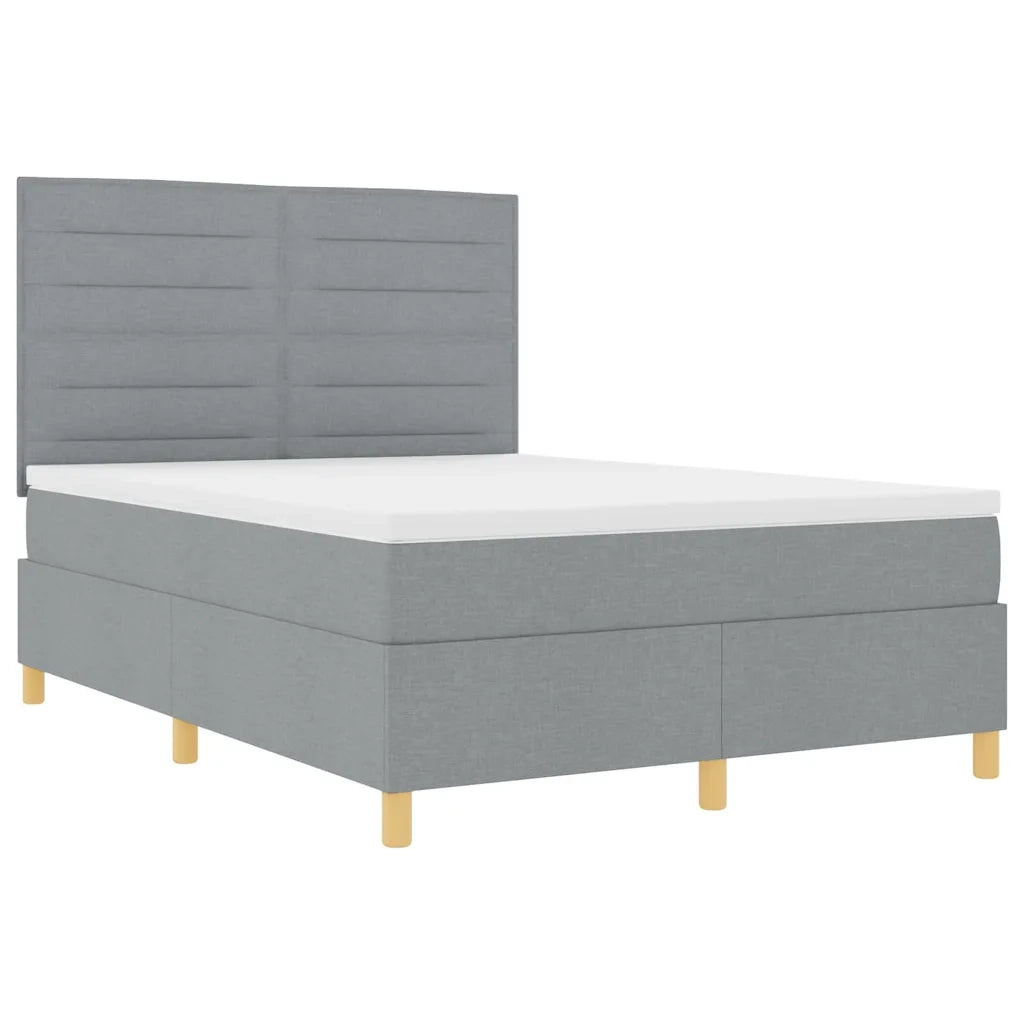Letto a molle con materasso Grigio chiaro 140 x 200 cm Tessuto 3339546