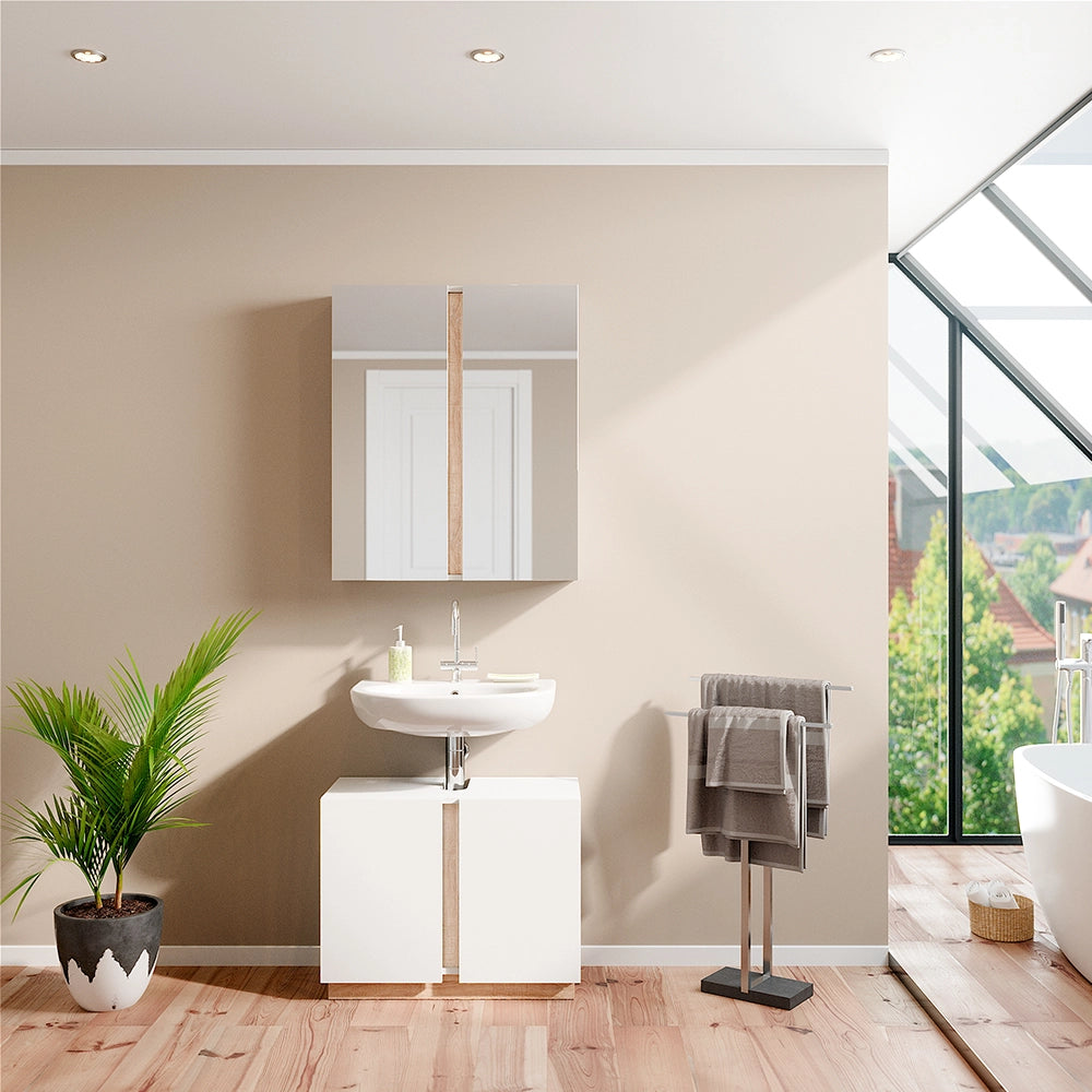 Vicco Set di mobili da bagno Bianco 2 parti