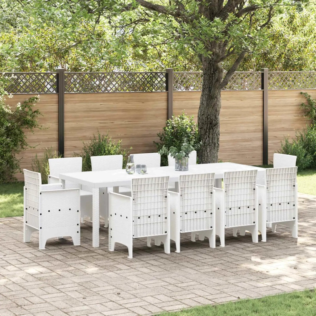 Set da Pranzo per Giardino 11 pcs Bianco Polipropilene 3378602