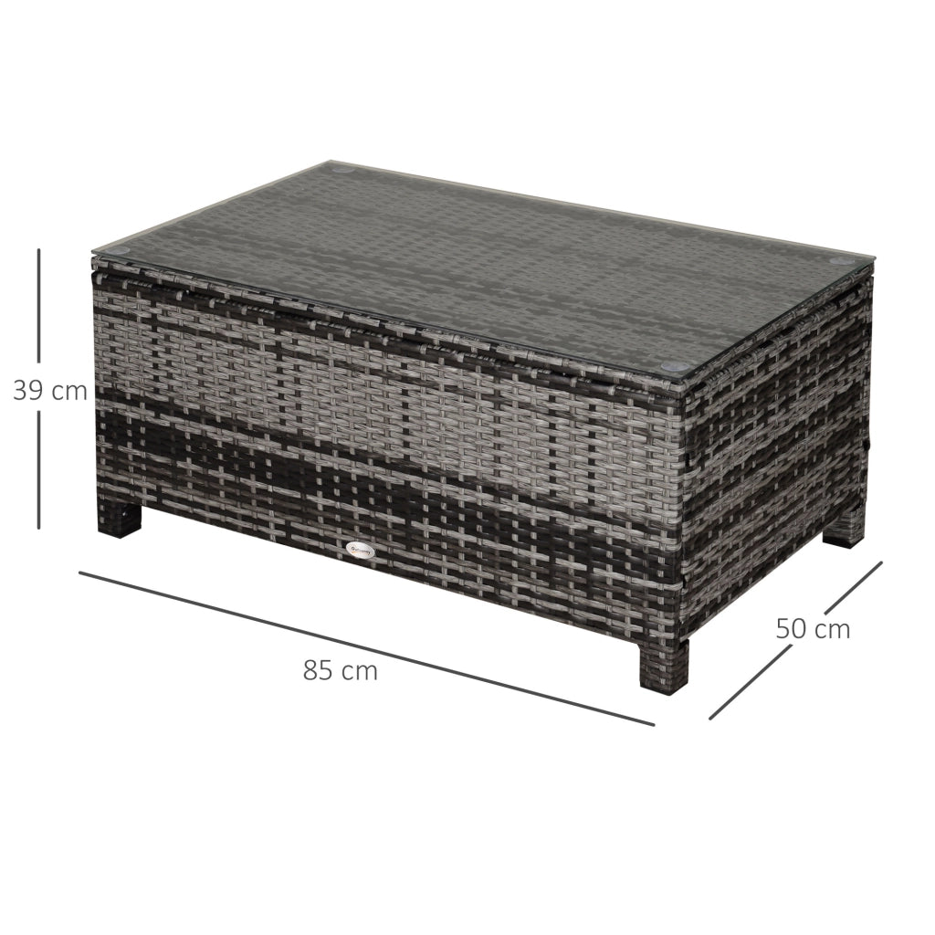 Tavolino da giardino ¨C Minimal ¨C Polyrattan grigio 85x50x39 cm
