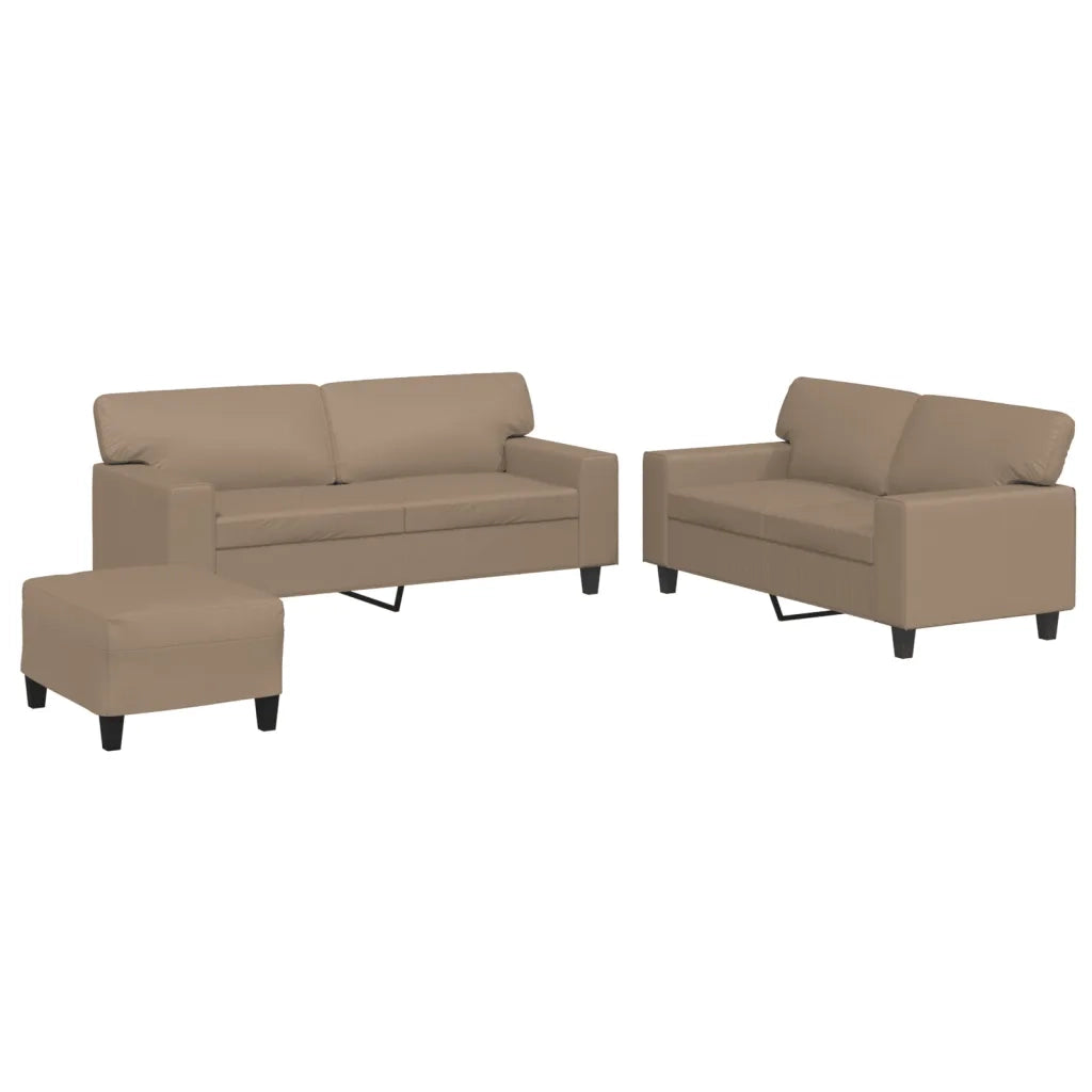 Set di Divani 3 pz Cappuccino in Similpelle 3201923