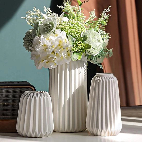 Set di vasi ceramici decorativi - Stile boho - Decorazione moderna - Minimalismo nordico - Decorazione ufficio - Decorazione ingresso - Decorazione tavola con vasi