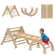 Gioco di arrampicata in legno per bambini con scivolo e scala ¨C Minimal ¨C naturale