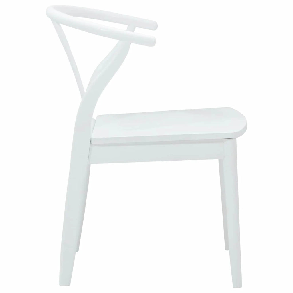 Sedia da pranzo 2 pcs Bianco e Bianco Legno di gomma solido