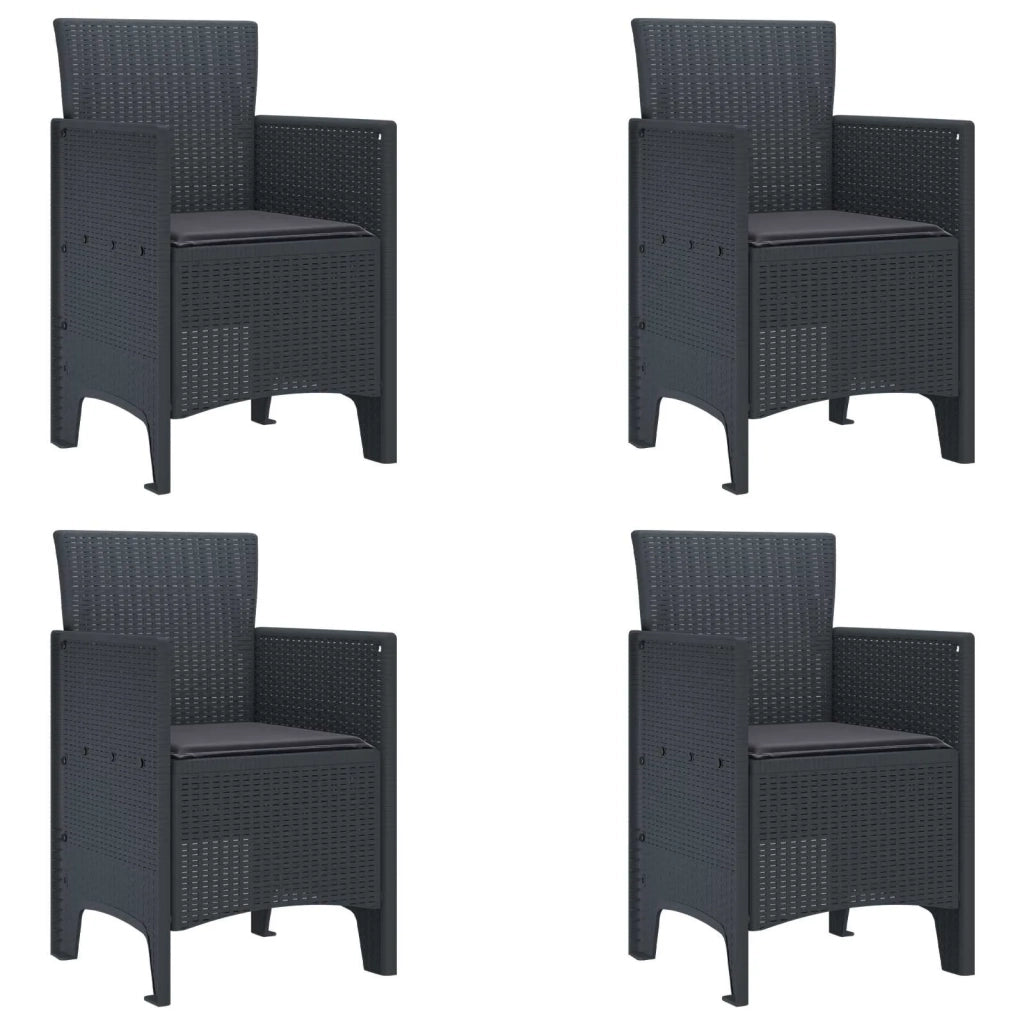 Sedia da Giardino 4 pcs Antracite 53 x 49 x 85 cm Polipropilene