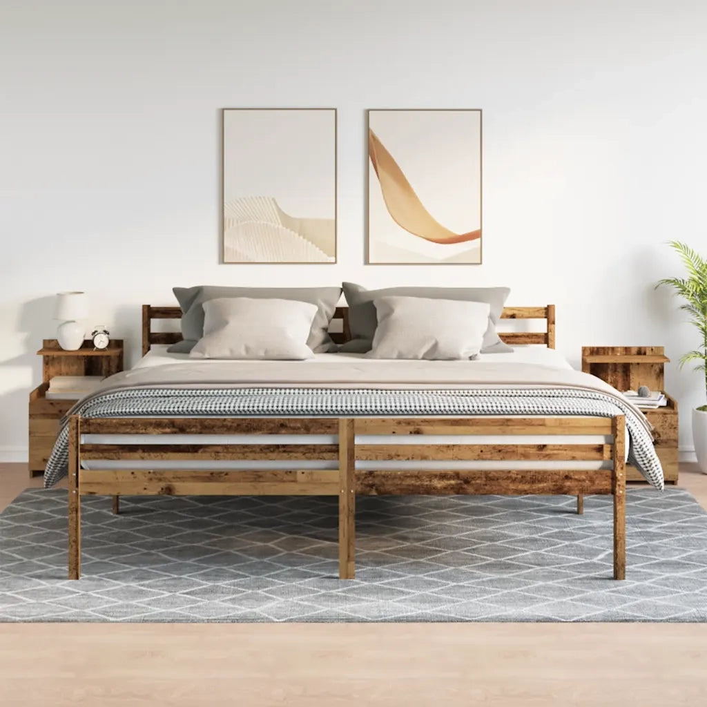 Comodini 2 pz con 2 cassetti in legno vecchio 40x36,5x62 cm 858647