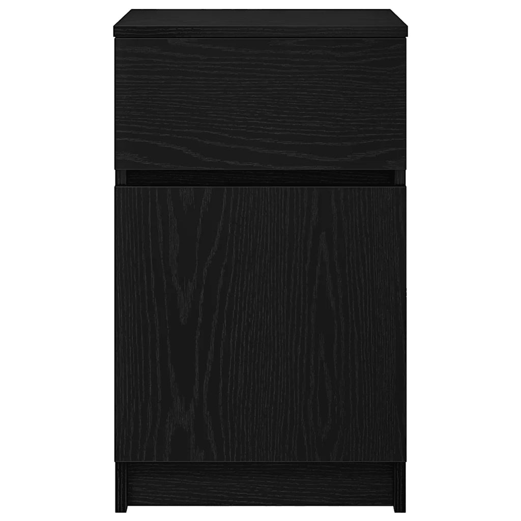 Set di 2 Comodini | Armadio da Notte | Mobiletto da notte Neri 39x35x65 cm in Legno Multistrato