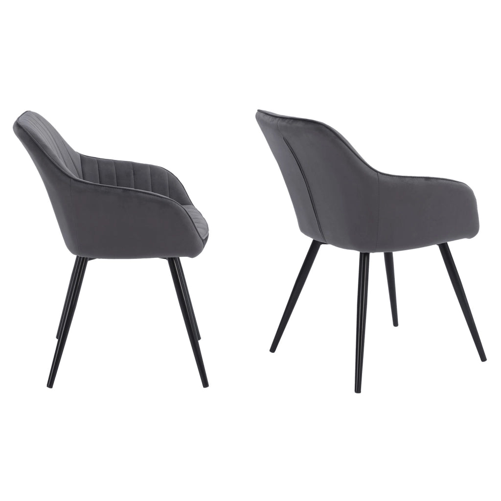 Set di 2 sedie in velluto grigio BERTILLE