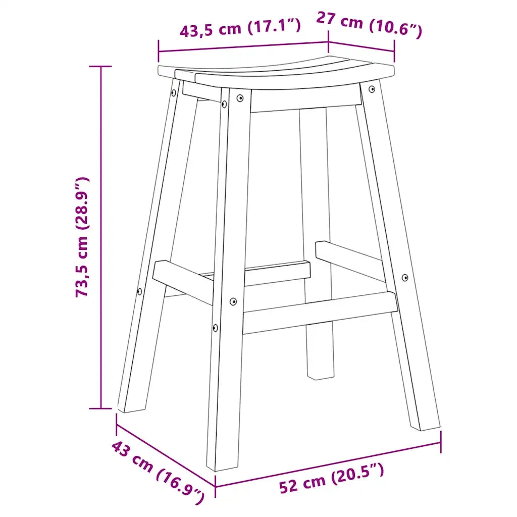 Sgabello da bar 2 pcs Bianco 52 x 43 x 73,5 cm HDPE 42006610