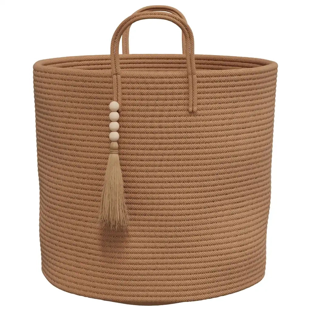 Cestino Portaoggetti Marrone Ø40x35 cm in Cotone 358496