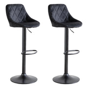 Set di 2 sgabelli da bar in velluto nero ROBIN