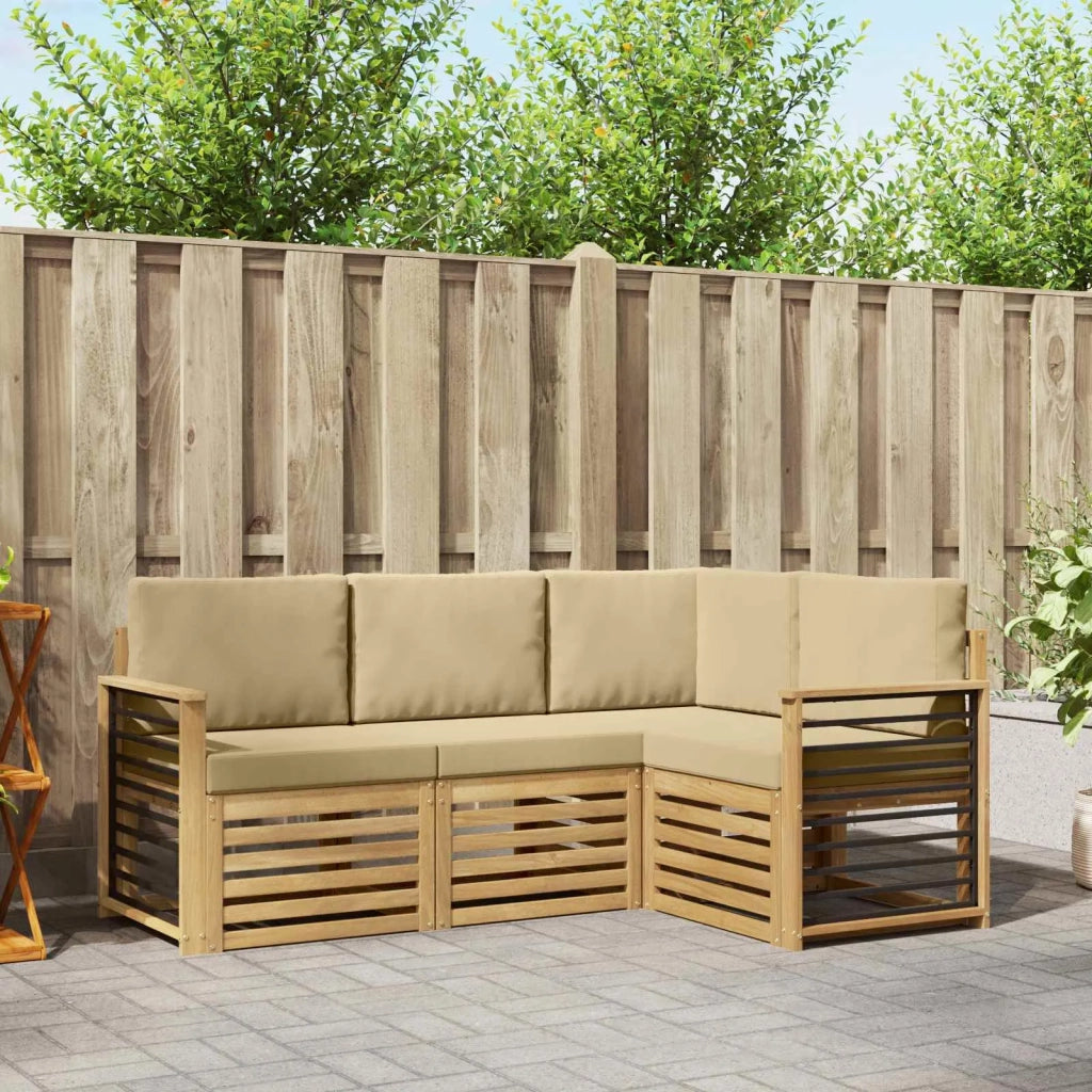 Set divani 4 pcs Bianco e Beige 187,5 x 128,5 x 73 cm 3391768