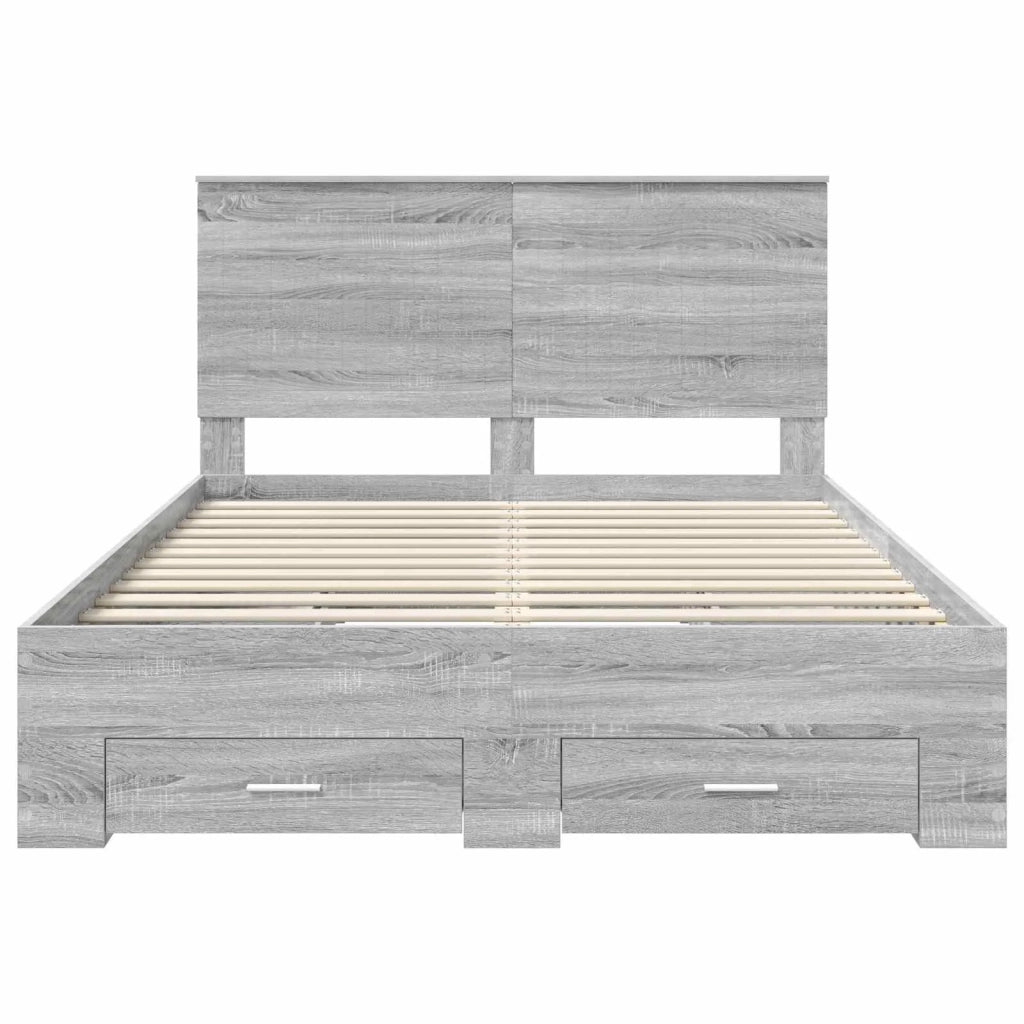 Struttura del letto con testiera Grigio Sonoma 140 x 200 cm 3411301