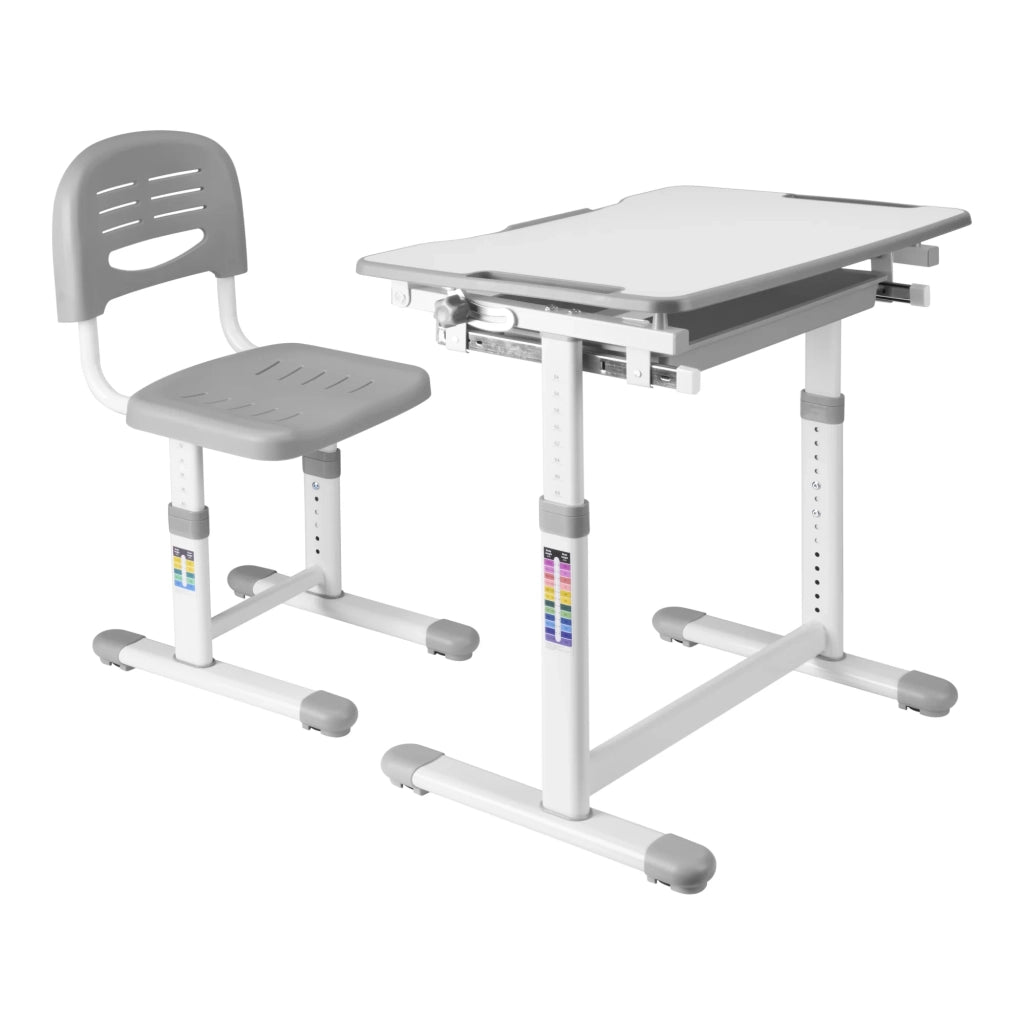 Set scrivania e sedia per bambini grigio e bianco 03_0010683