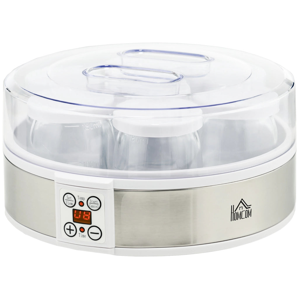 Yogurtiera con 7 Vasetti in Vetro 180ml ¨C Xylo ¨C Termostato Regolabile Timer Display LED Bianco
