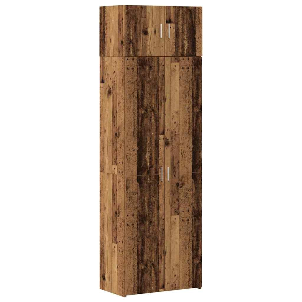 Mobile contenitore a 3 elementi interno funzionale e spazioso 70 x 42,5 x 225 cm legno composito finitura legno anticato 02_0056002