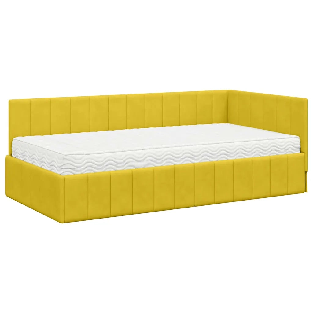 Struttura Letto Angolare con Materasso 2 pcs Giallo Velluto 3393874