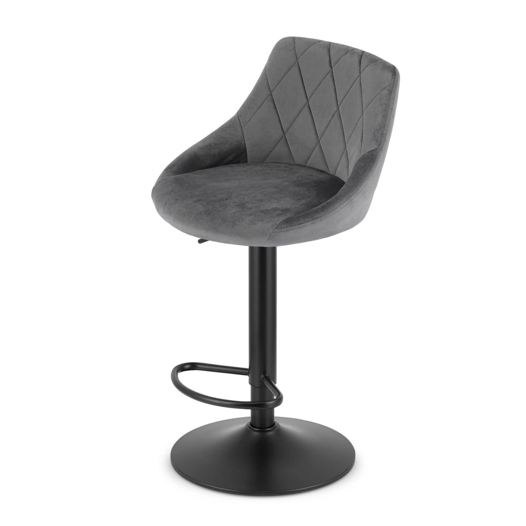 Set di 2 sgabelli da bar Kast in velluto grigio e metallo