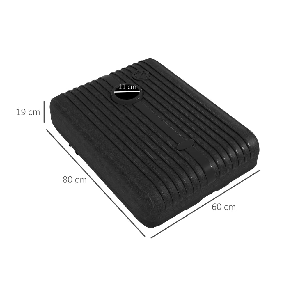 Base per Ombrellone Giardino ¨C zephmum ¨C Nero, HDPE, 80x60 cm