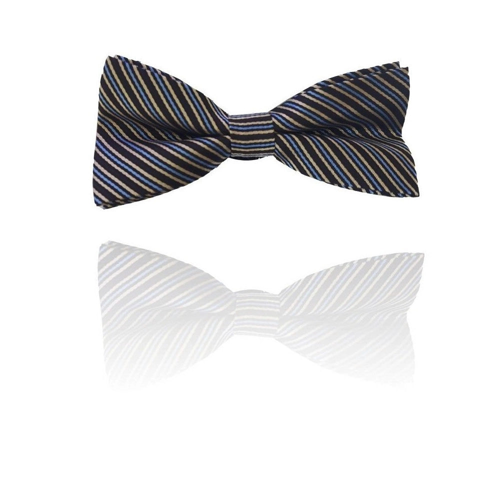 Trade Shop - Papillon Strisce Marrone Righe Cravattino Farfallino Cravatta Frack Papion -