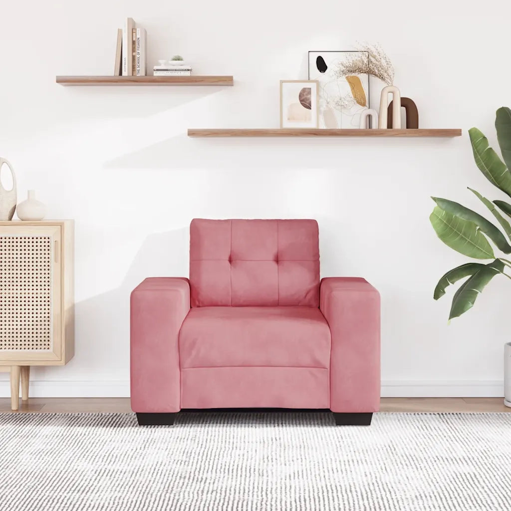Divano Sedia Rosa 100x78x80 cm Velluto 4105101