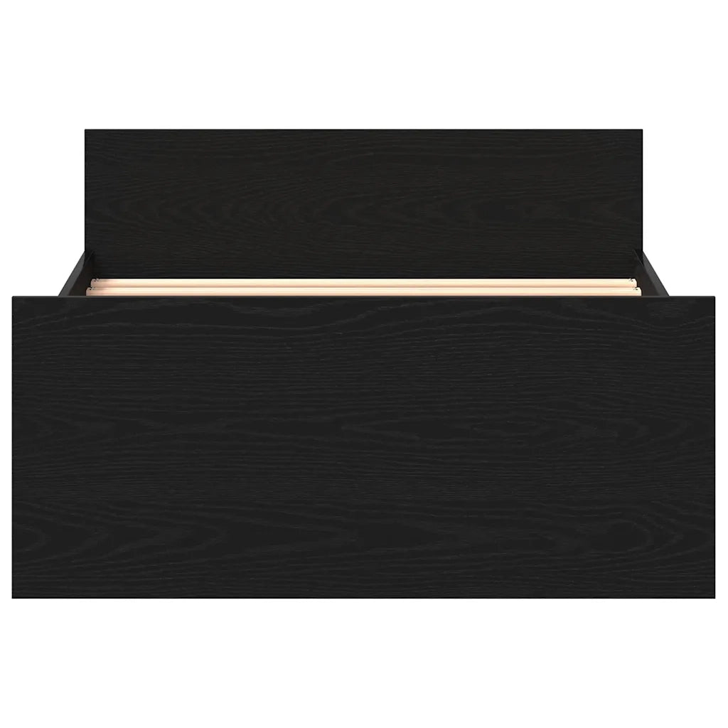 Letto singolo | Letto per adulti | Giroletto senza Materasso Rovere Nero 75x190 cm in Truciolato