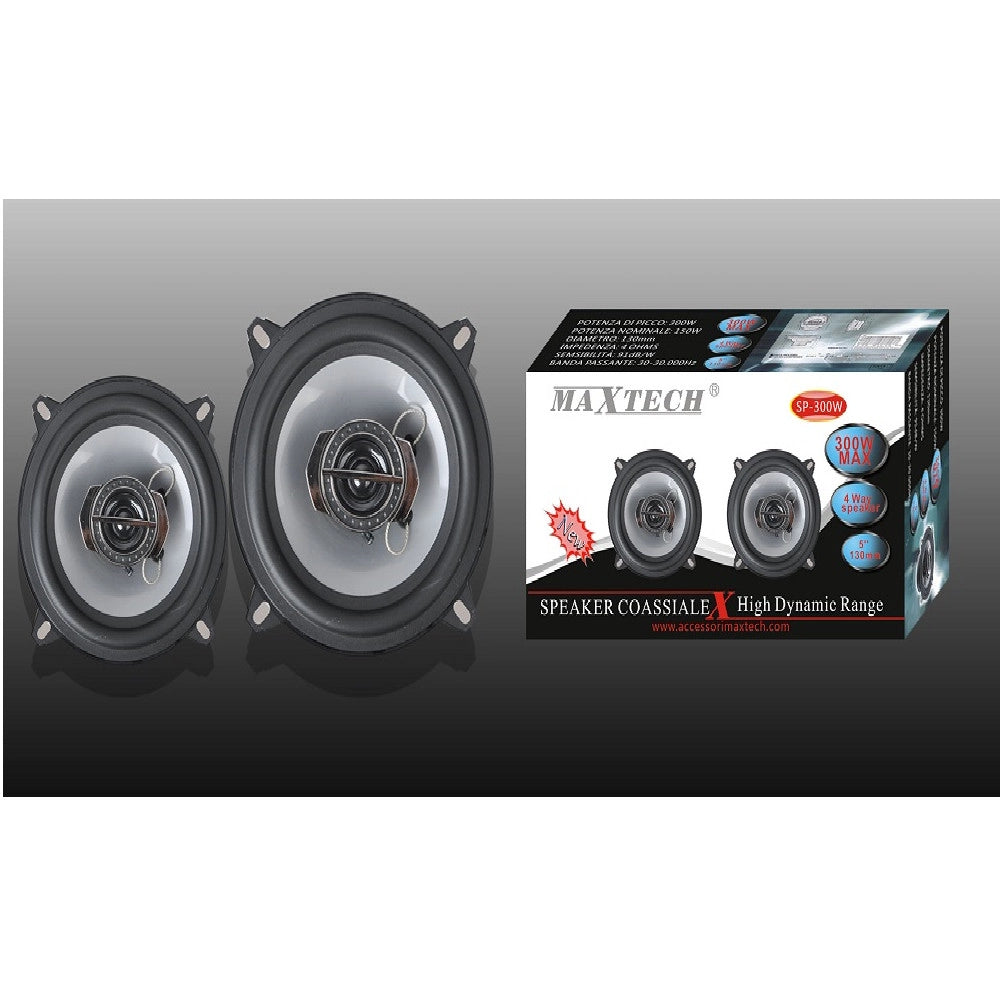 Trade Shop - Casse Per Auto 300w Audio Volume Speaker Coassiale 4 Vie Musica Maxtech Sp-300w -