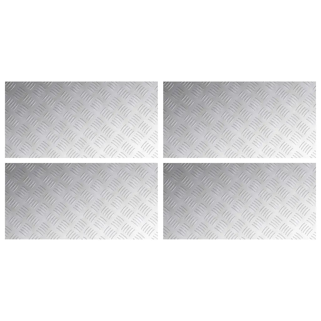Dischi Quadrati 4 pcs Argento 80 x 40 cm Alluminio