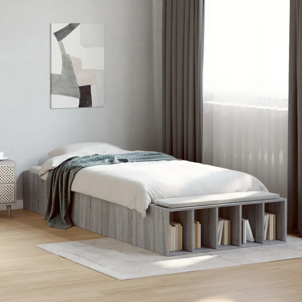 Letto singolo | Letto per adulti | Giroletto senza Materasso Rovere Sonoma 90x190 cm
