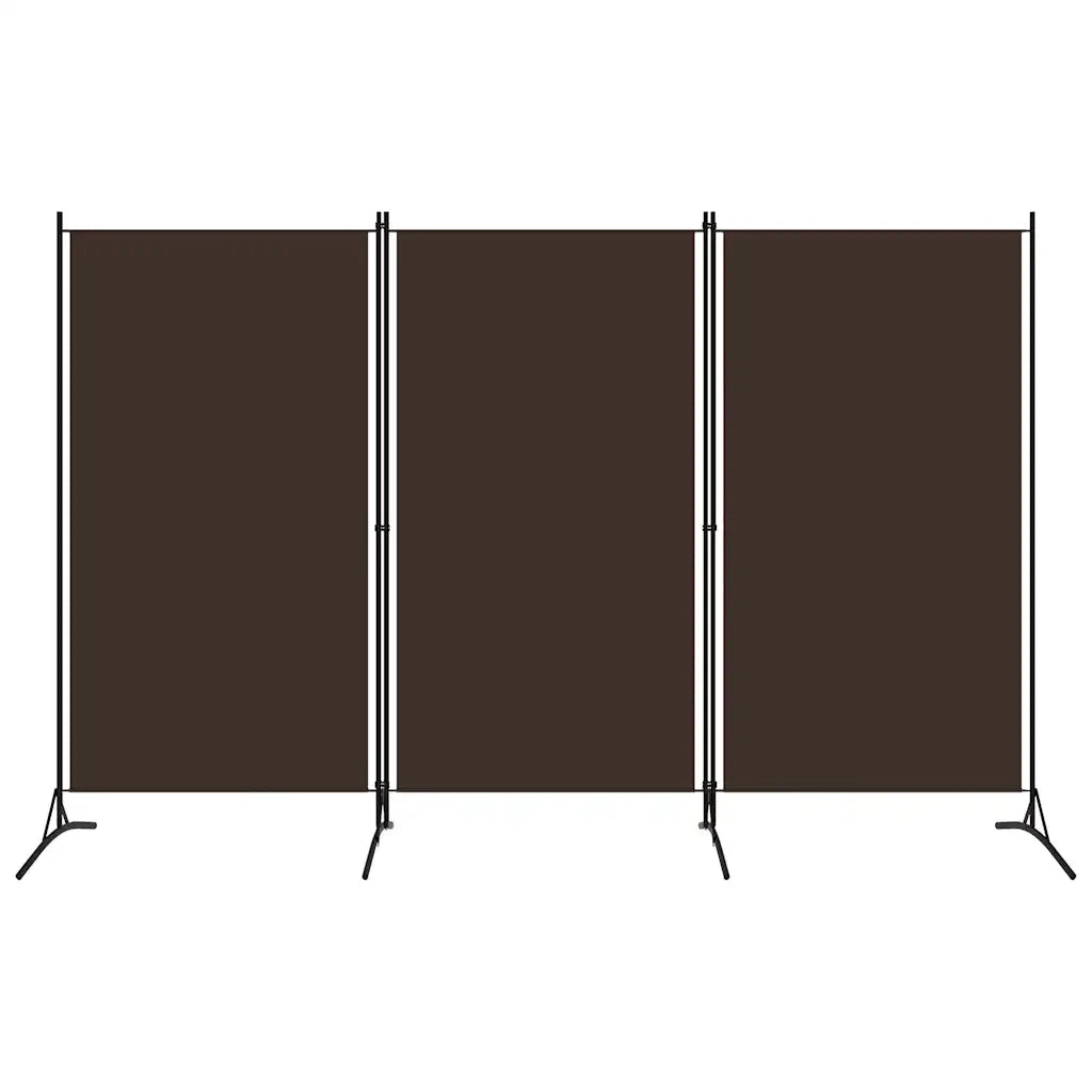 Divisorio Ambienti | Divider per stanze | Paravento a 3 Pannelli Marrone 260x180 cm