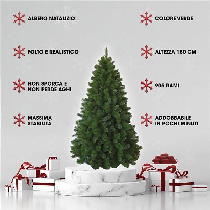 MAURY'S ALBERO DI NATALE EVEREST/CANADA COLORE VERDE ARTIFICIALE 180 CM
