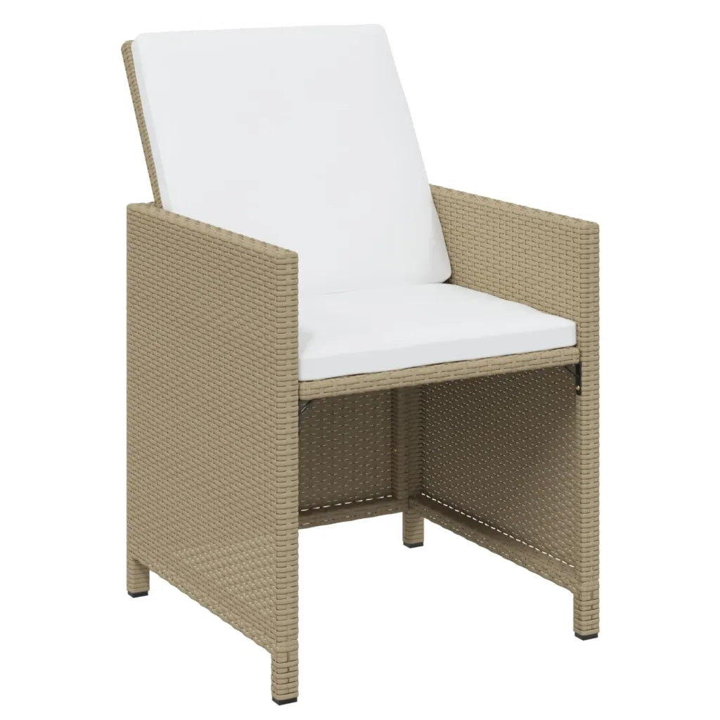 Set da Pranzo per Giardino 21pz con Cuscini in Polyrattan Beige 3095690
