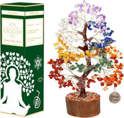 Decorazione Spirituale per Feng Shui con Albero di Pietre Naturali dei Sette Chakra - 1 pezzo - 10-12 pollici