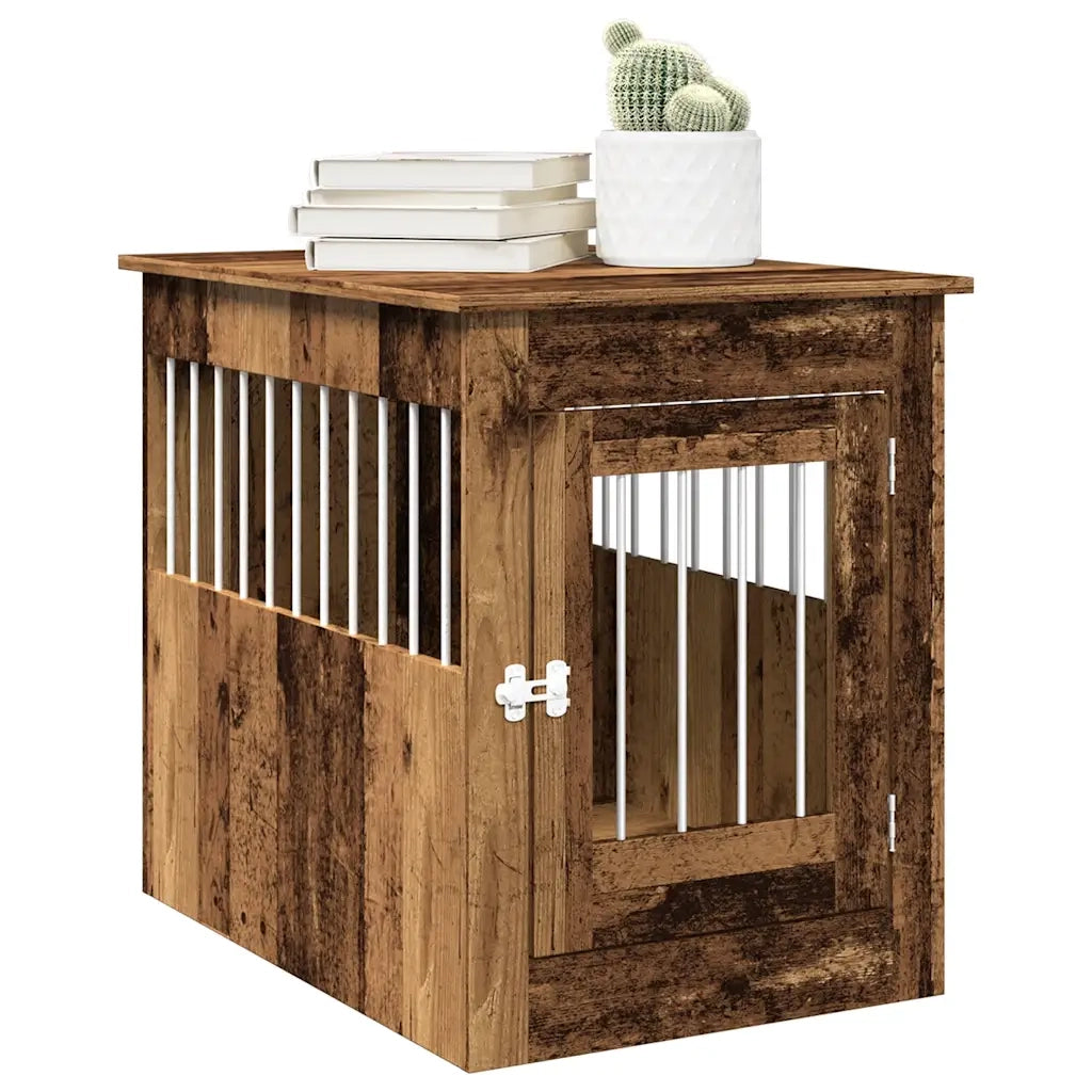 Gabbia Cani da Arredamento Legno Antico Legno Multistrato 857642