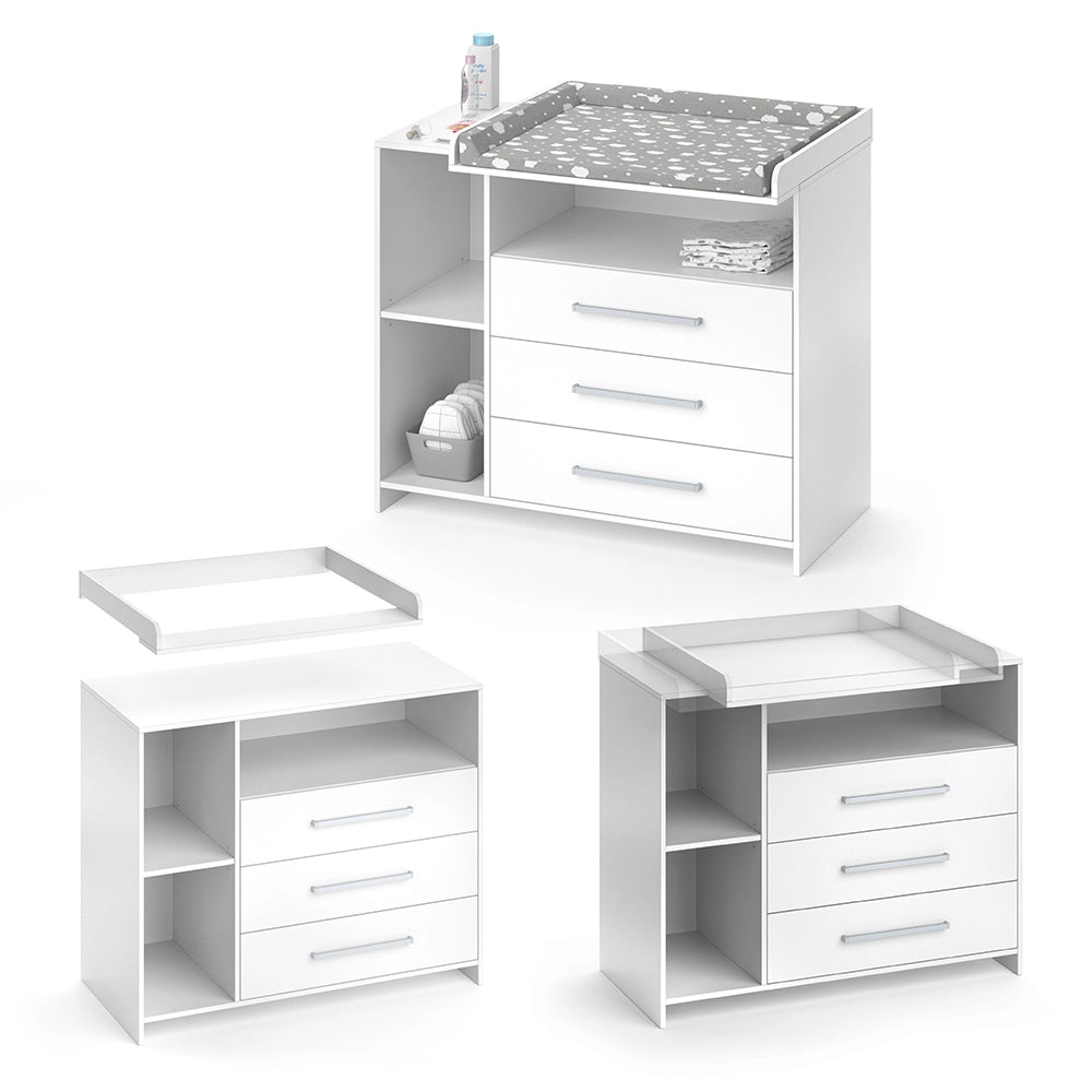 Vicco Fasciatoio Bianco 113 x 100 cm con cassetti