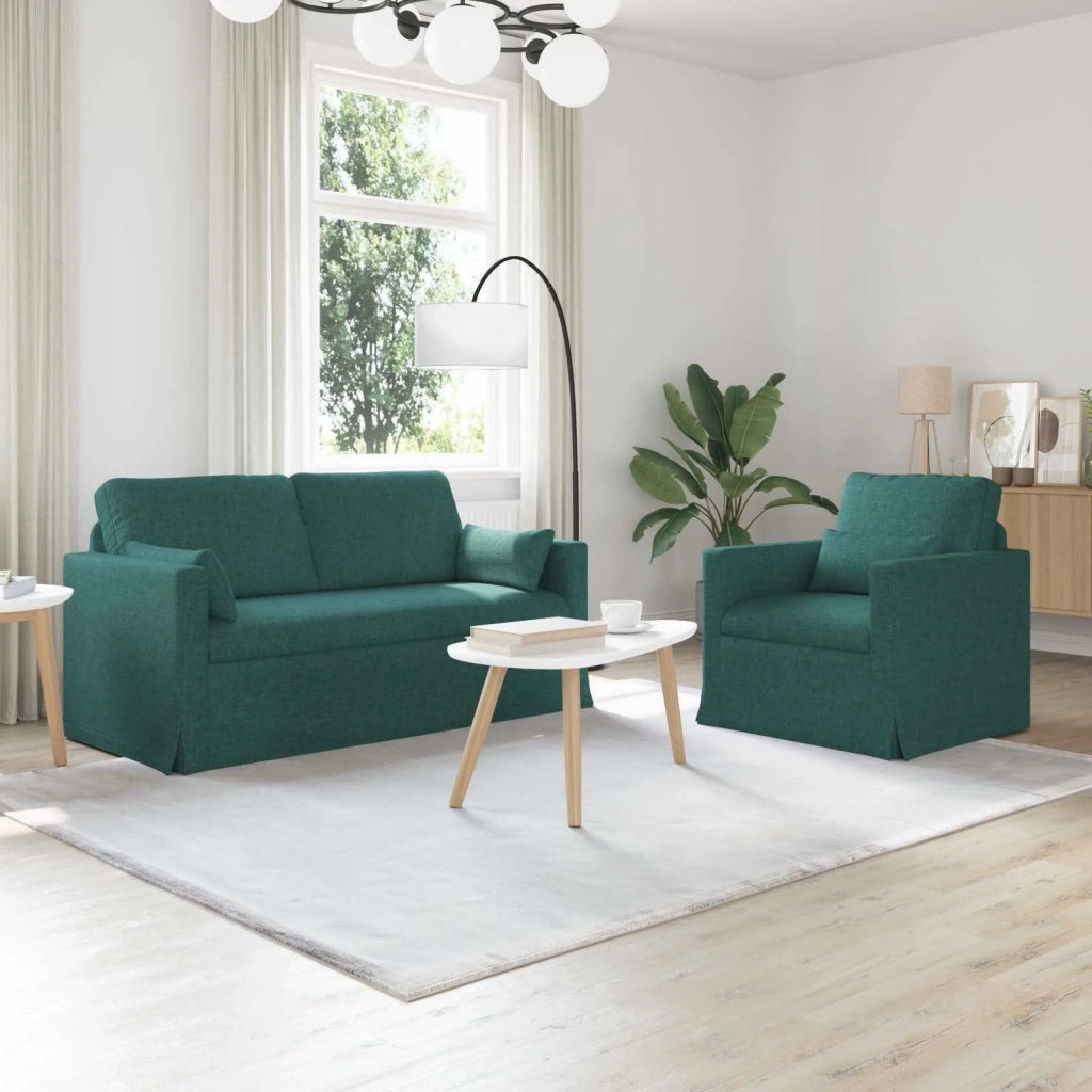 Set di divani 2 pcs Verde Scuro 158 x 78 x 80 cm Tessuto 3407540