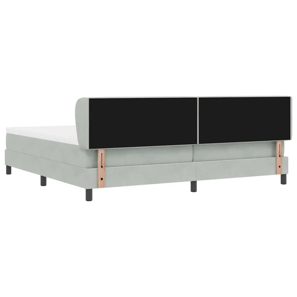Letto a molle con materasso Grigio chiaro 200 x 200 cm Velluto 3340352
