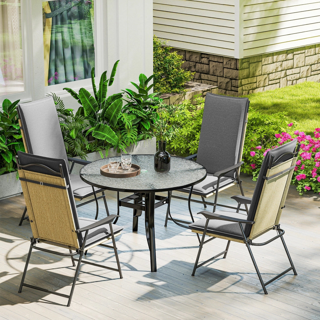 Cuscini per sedie da giardino ¨C zephmum ¨C 4 pezzi grigio 124x50x5cm