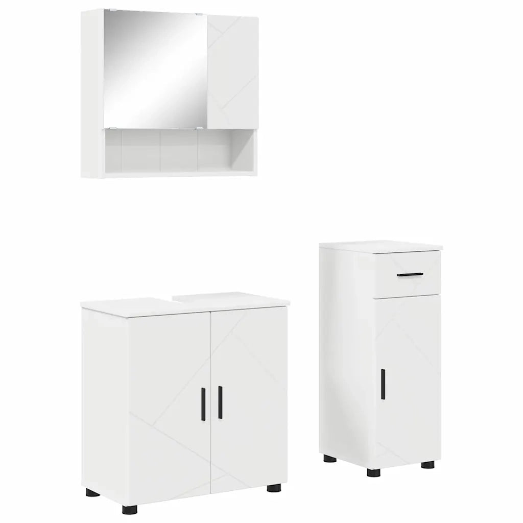 Set di mobili per il bagno con cassetto con porta 3 pcs Bianco 3392953