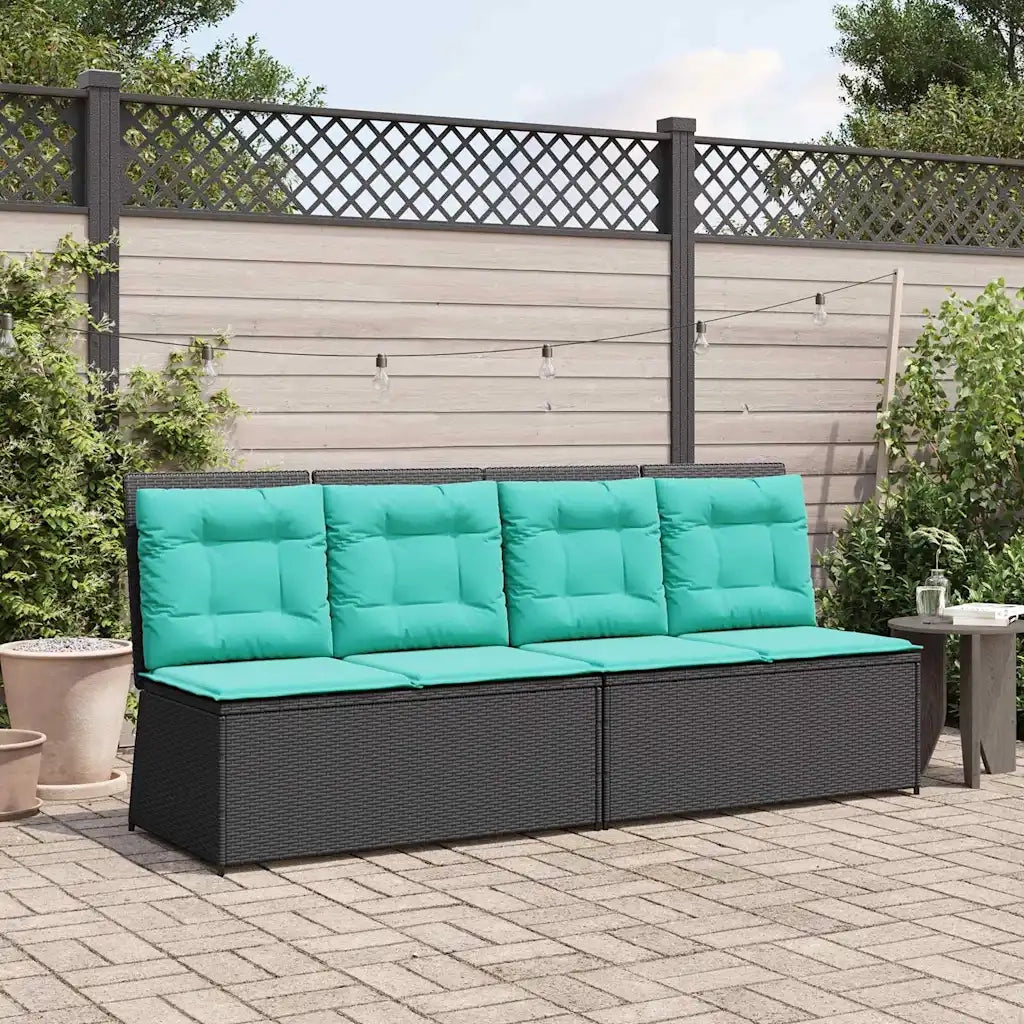 Panchina da giardino Nero polyrattan 3394475