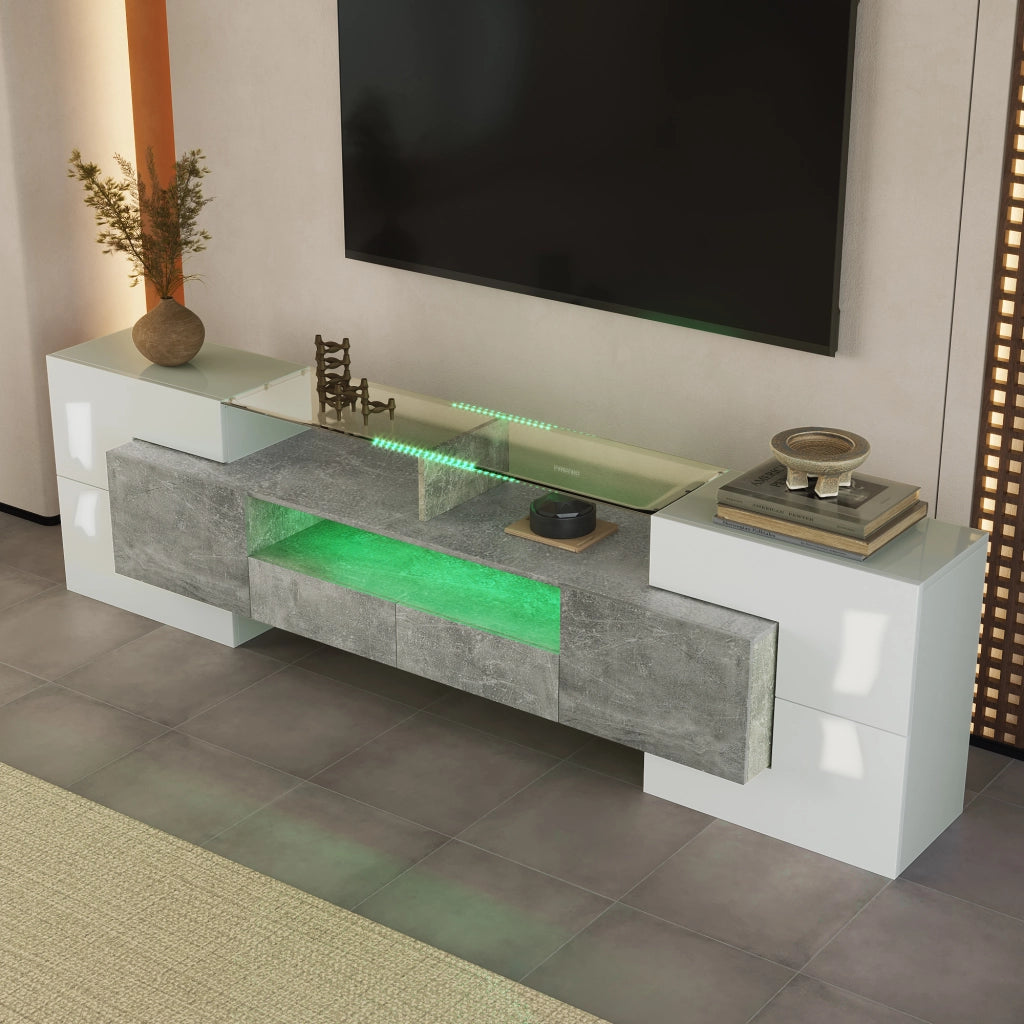 Cassettiera TV grigia in MDF lunghezza 200 cm