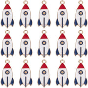 50 pezzi di charms a forma di razzo per gioielli e progetti DIY