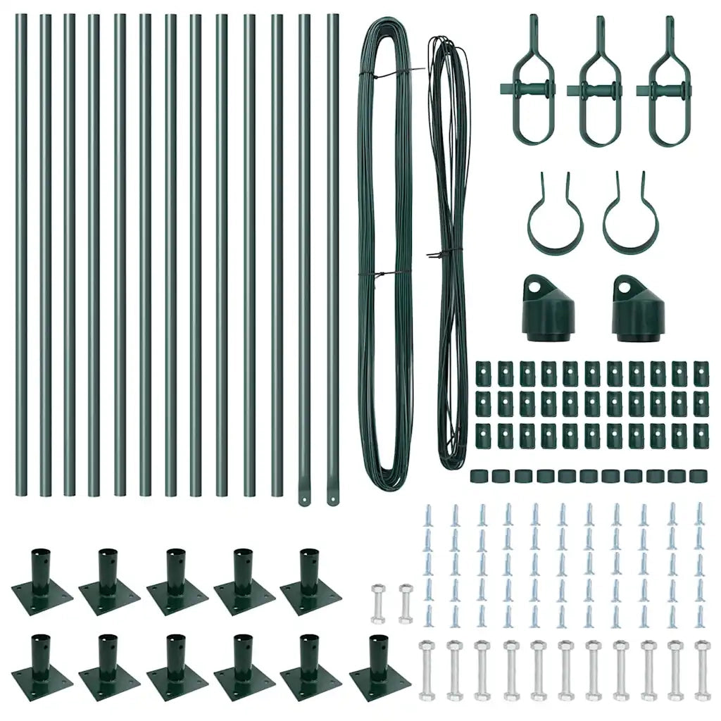 Palo della recinzione 13 pcs Verde Acciaio 42004287