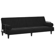 Divano letto | Sof¨¤ letto | Letto singolo con Braccioli Nero in Velluto