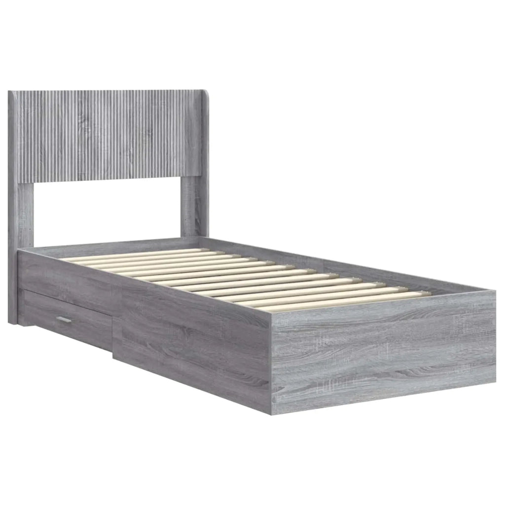 Struttura del letto con stoccaggio e testata Sonoma grigio 3414520