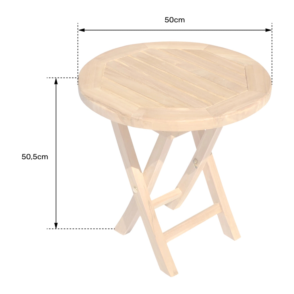 Tavolino rotondo in teak 50cm LOMBOK