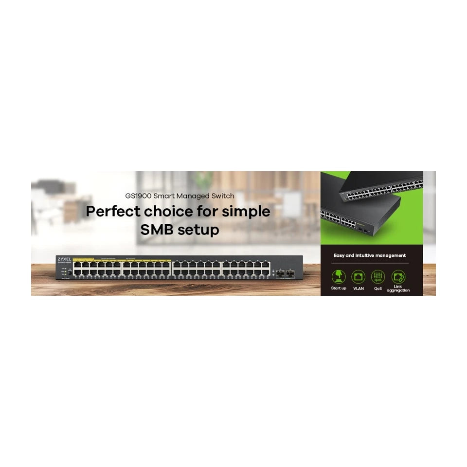 Switch di rete Zyxel GS1900-48-EU0102F L2 Gigabit Ethernet (10/100/1000) nero