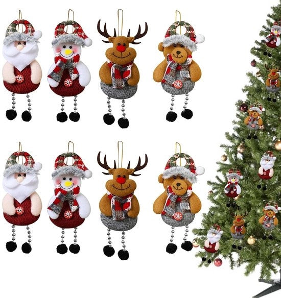 Decorazioni per albero di Natale, 8 pezzi, bambole da appendere all'albero di Natale, palline di Natale, decorazione per albero di Natale, decorazione per casa, festa da appendere
