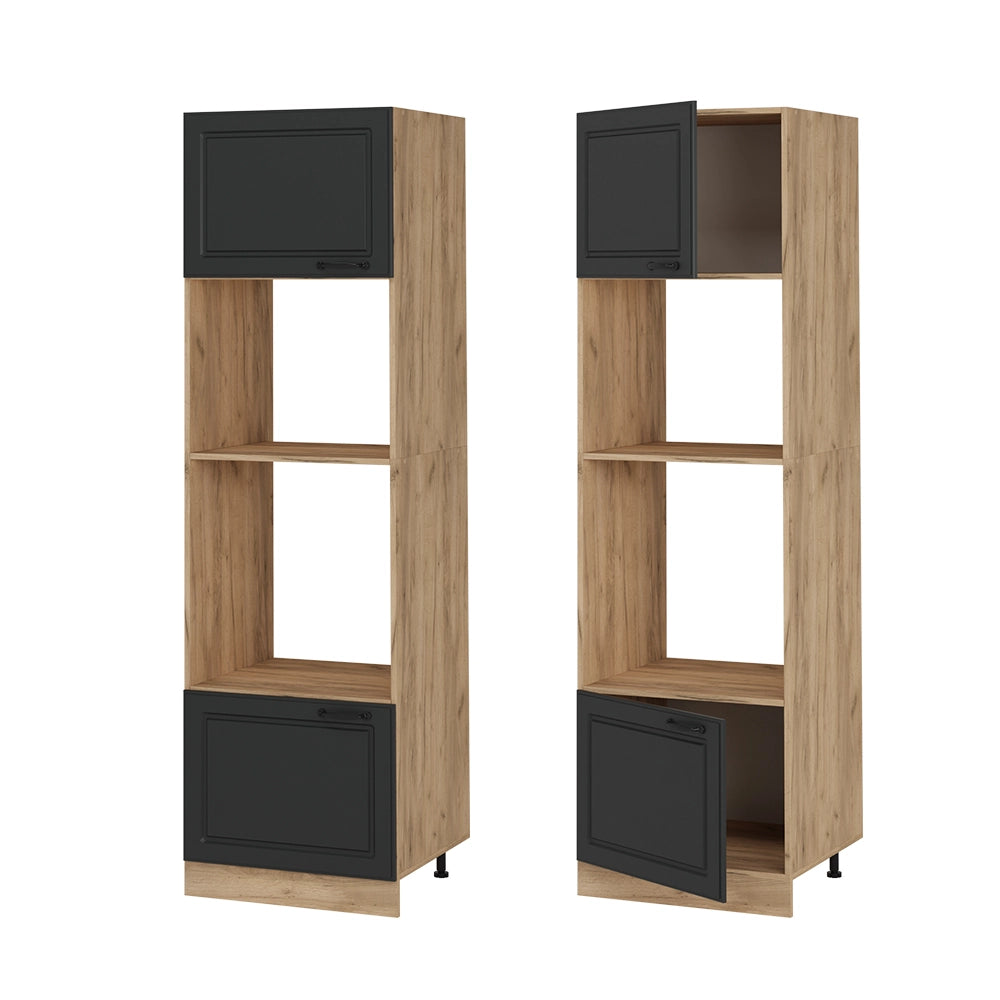 Mobile cucina microonde R-Line Antracite rustico/Rovere dorato 60 cm Vicco